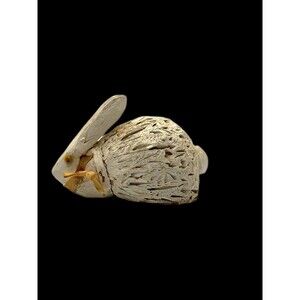 Vintage Primitive Folk Art Handmade Natural Corn Huck/ Wood Bunny Rabbit
